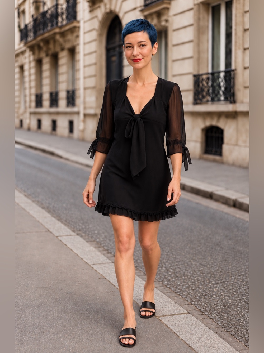 Show Me Your Mumu Black Chiffon Tie Front Romper Women’s Small
